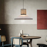 Rattan PVC Mixed Materials Pendant Light