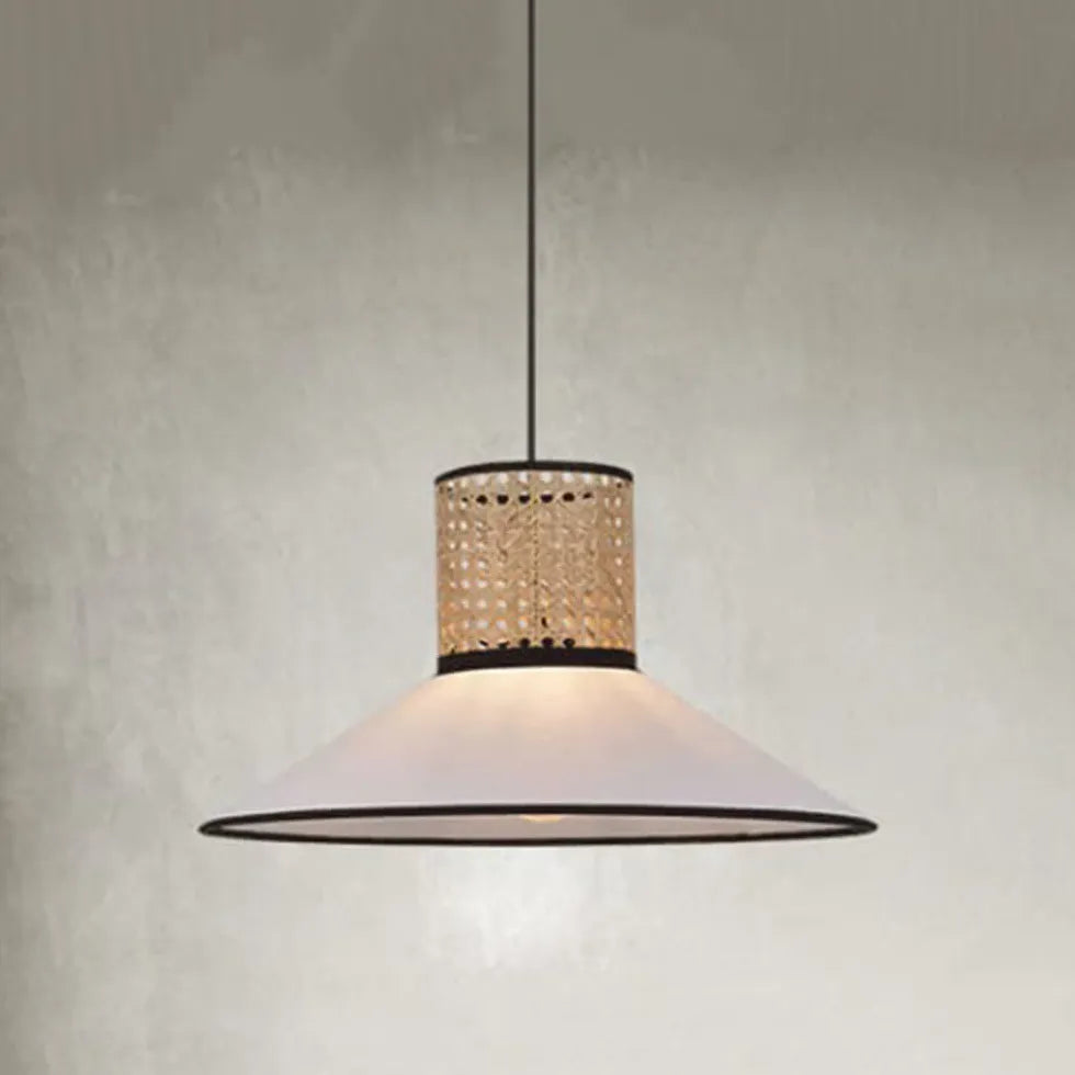 Rattan PVC Mixed Materials Pendant Light