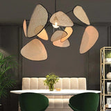 Radial Irregular Rattan Sheet Pendant Light