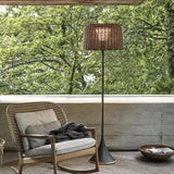Lampadaire Solaire Sur Pied Haut En Rotin Tressé Pour Terrasse