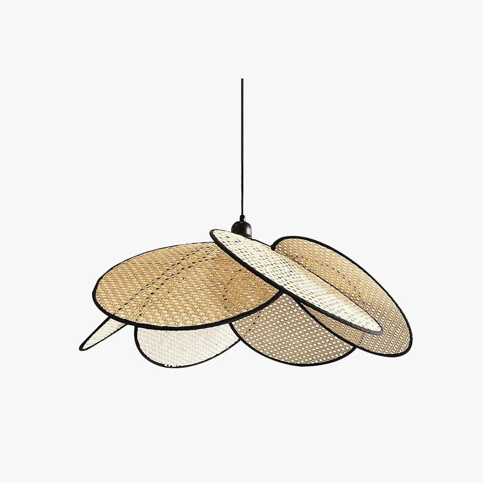 Porous Petals Bedroom Rattan Pendant Light