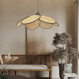 Porous Petals Bedroom Rattan Pendant Light