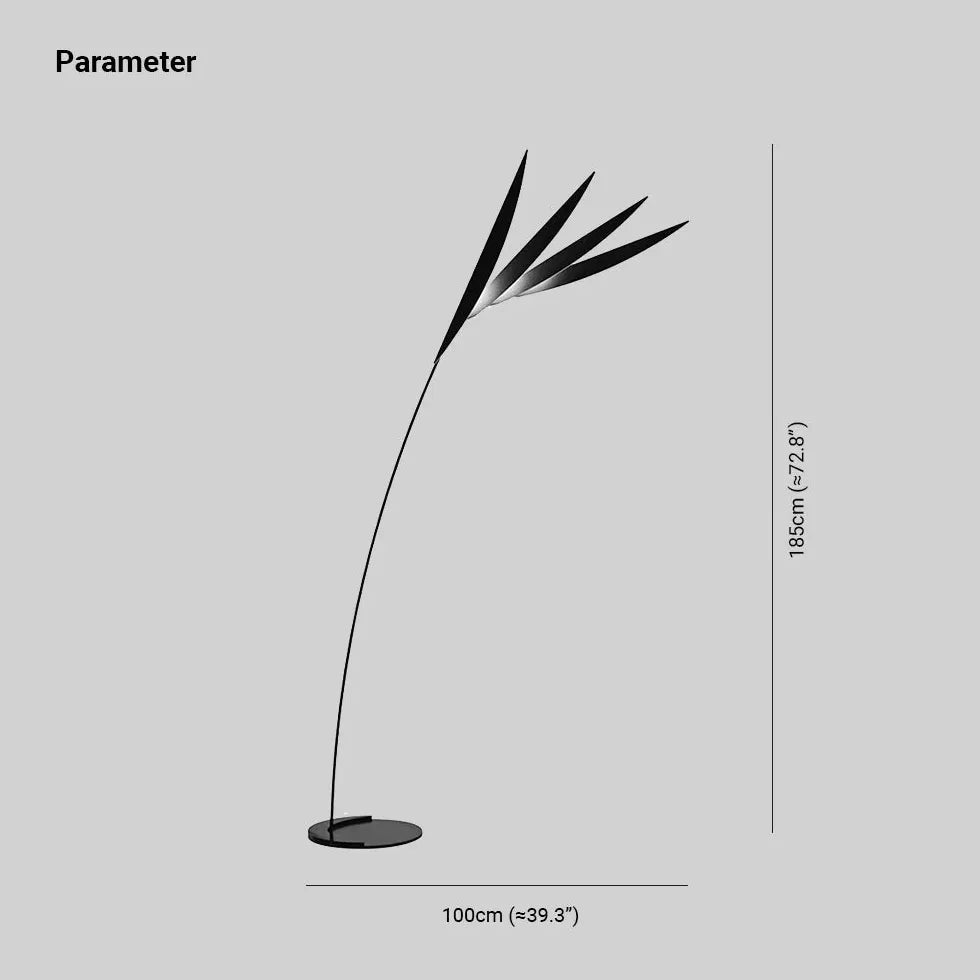 Conception de feuille noire lampadaire moderne