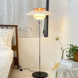 Two-Color Multi-Layer Shade Modern Floor Lamp