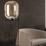 Glass Semi-Transparent Square Base Modern Floor Lamp