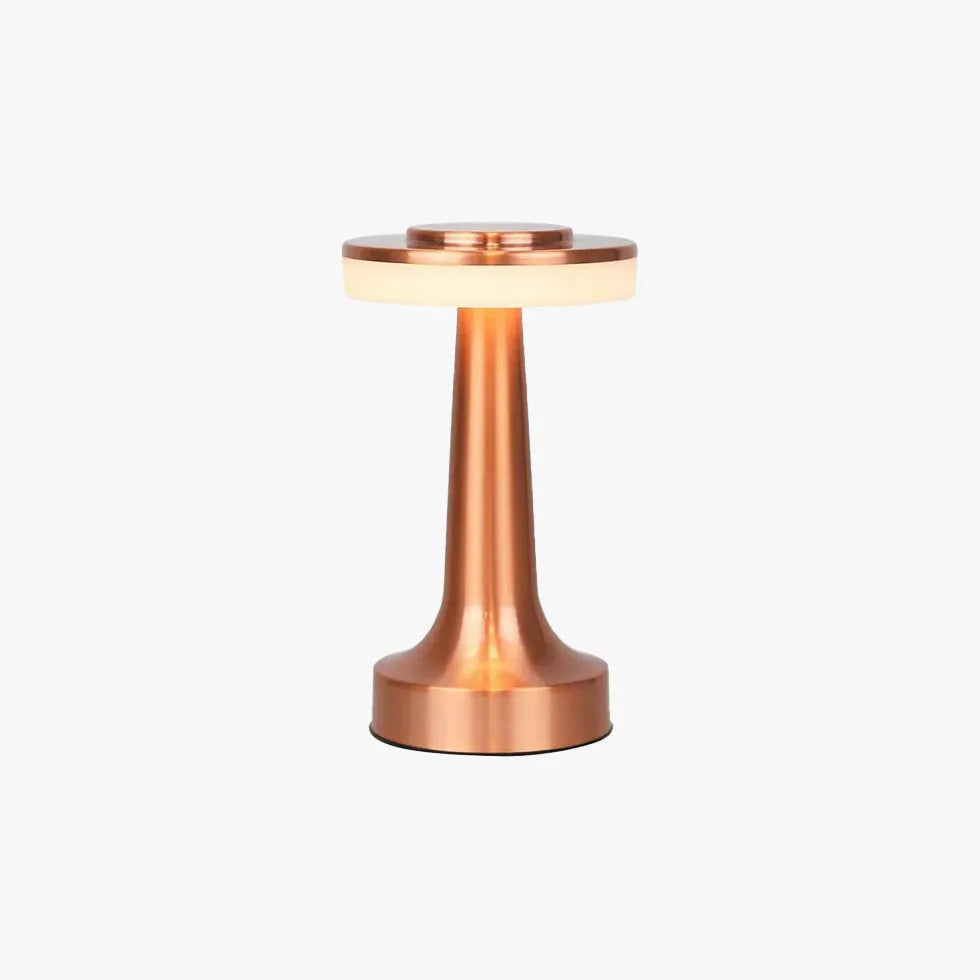 Lampe de table moderne ronde en métal en cuivre