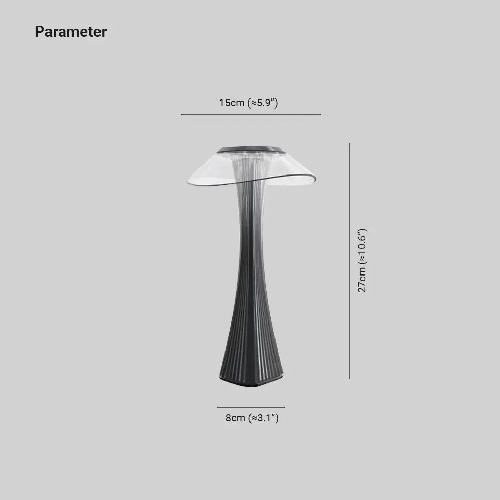 Lampe de table moderne artistique en forme de parapluie en cuivre