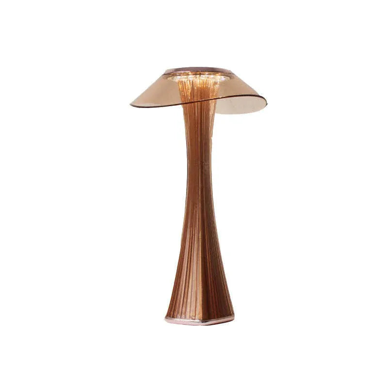 Lampe de table moderne artistique en forme de parapluie en cuivre