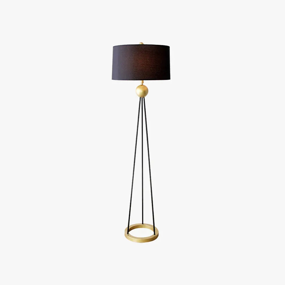 Tripode cylindrique marron noir lampadaire moderne