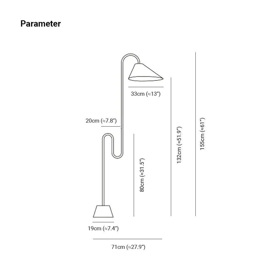 Lampadaire minimaliste moderne incurvé moderne