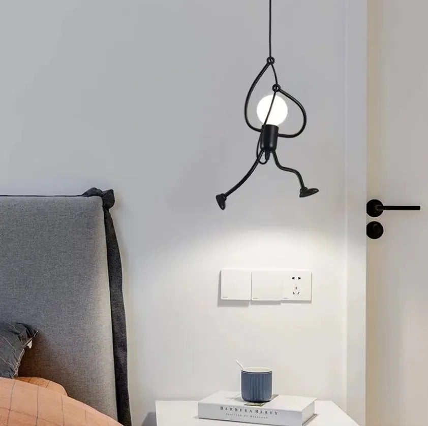 Suspension LED Moderne et Créative Petit Homme pour Chevet