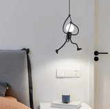 Suspension LED Moderne et Créative Petit Homme pour Chevet