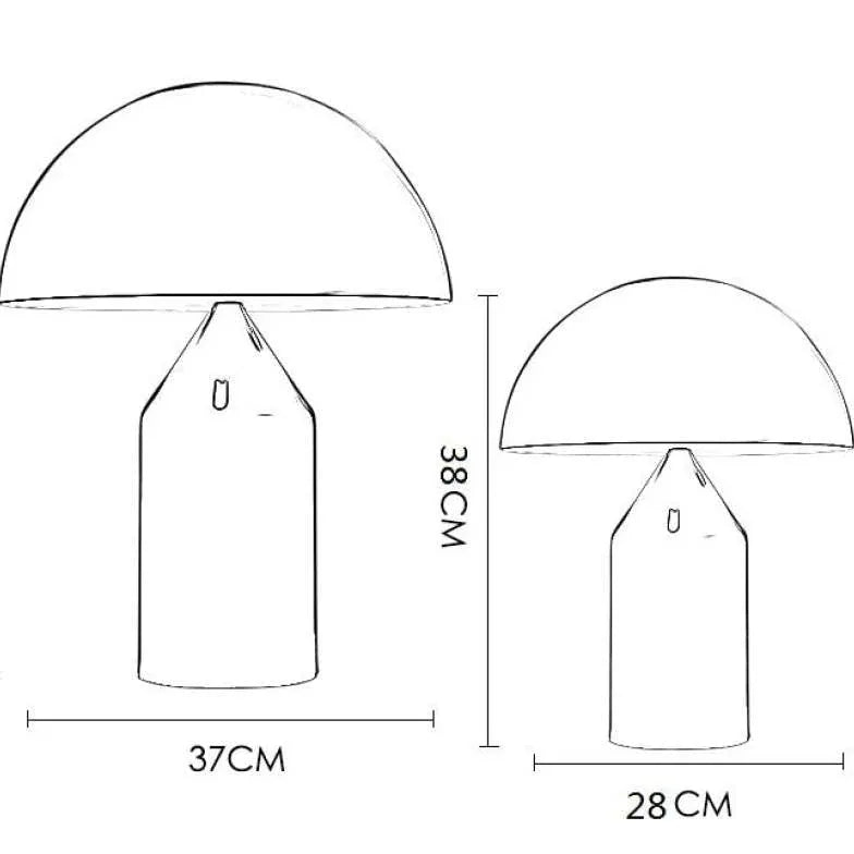 Conception de champignons dorés lampe de table moderne