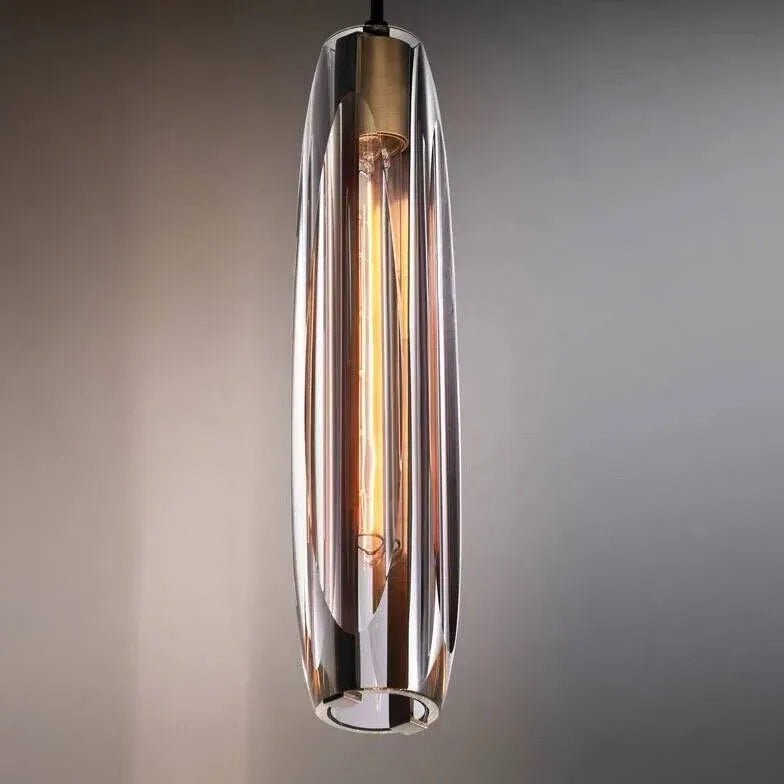 Long verre cylindrique suspension moderne