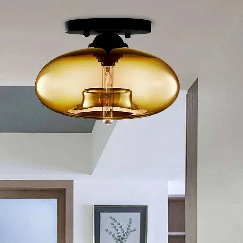Lustre En Verre Fumé De Couloir Créatif Moderne - Clowas.fr