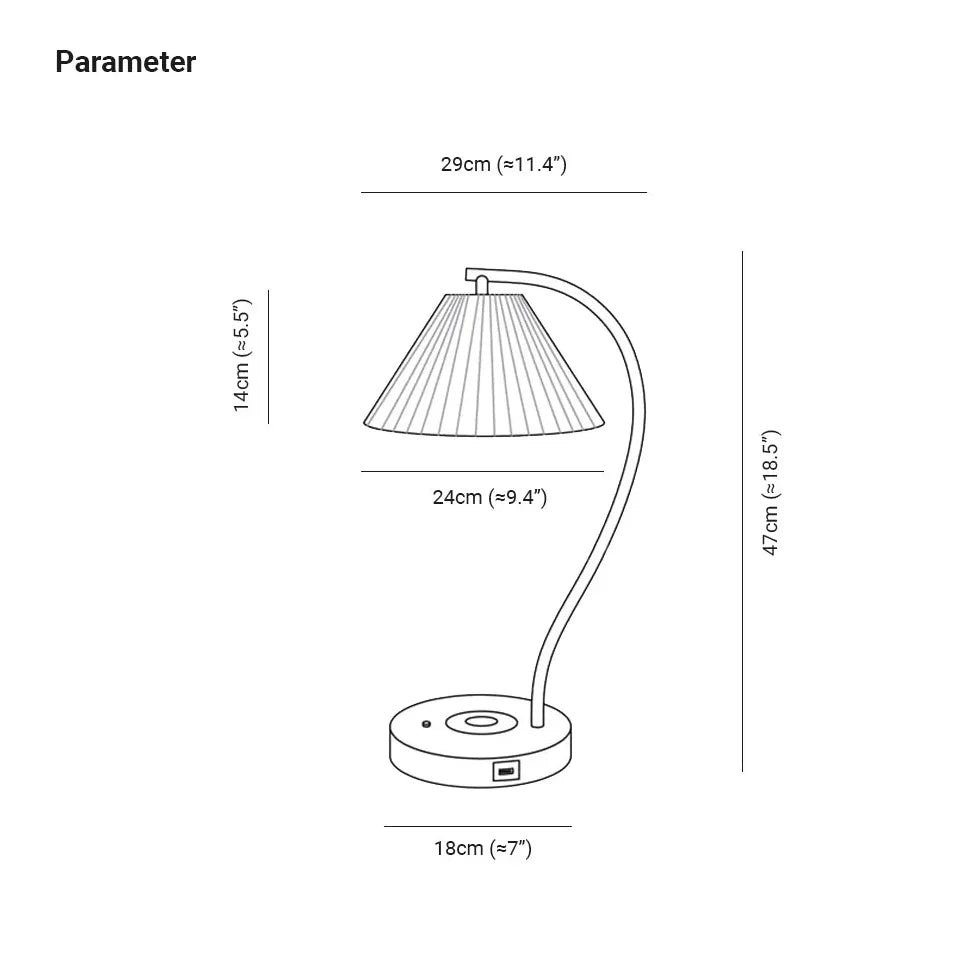 lampe de table cambrée à tons chauds d'Oder