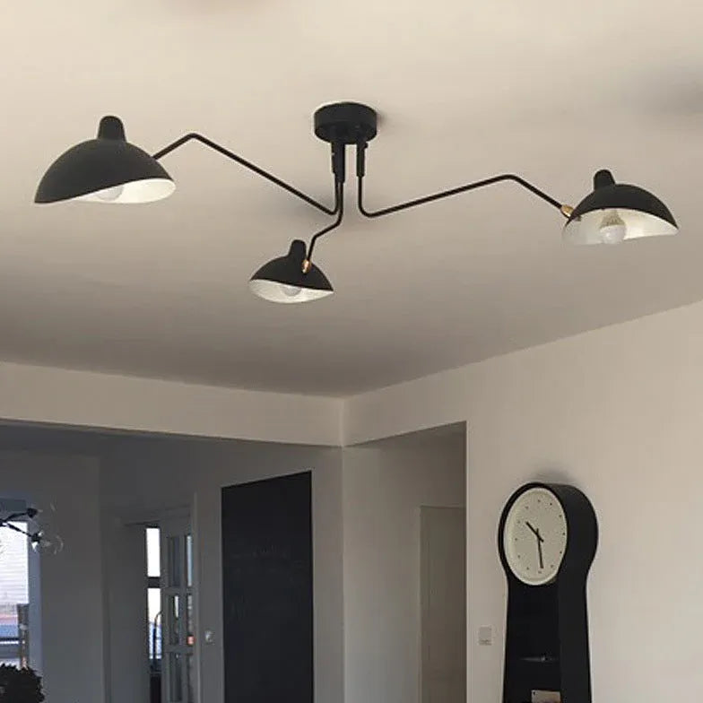 Lustre suspension industriel design moderne rotatif