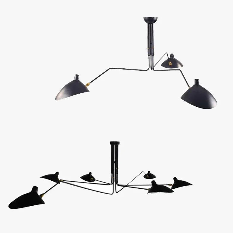 Lustre suspension industriel design moderne rotatif