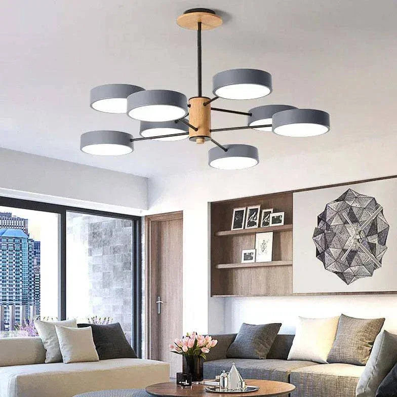 Lustre Design Bois Suspension Ronde Multilampe - Clowas.fr