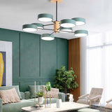 Lustre Design Bois Suspension Ronde Multilampe