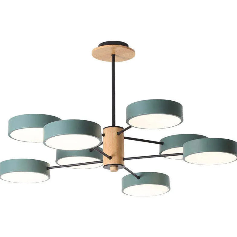 Lustre Design Bois Suspension Ronde Multilampe