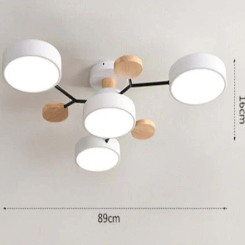 Plafonnier luxe design salon moderne bois nordique