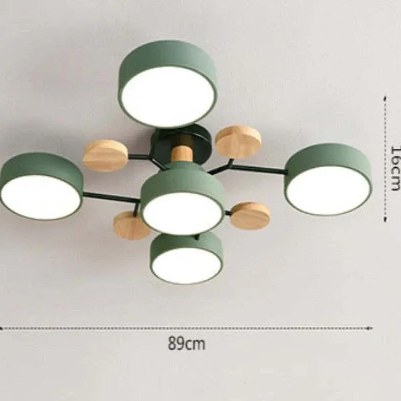 Plafonnier luxe design salon moderne bois nordique