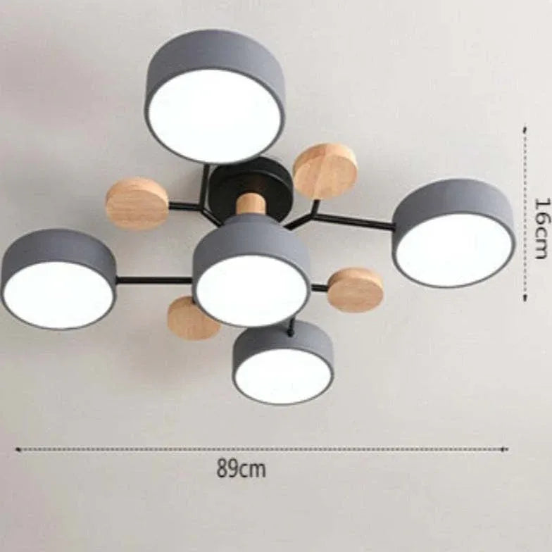 Plafonnier luxe design salon moderne bois nordique