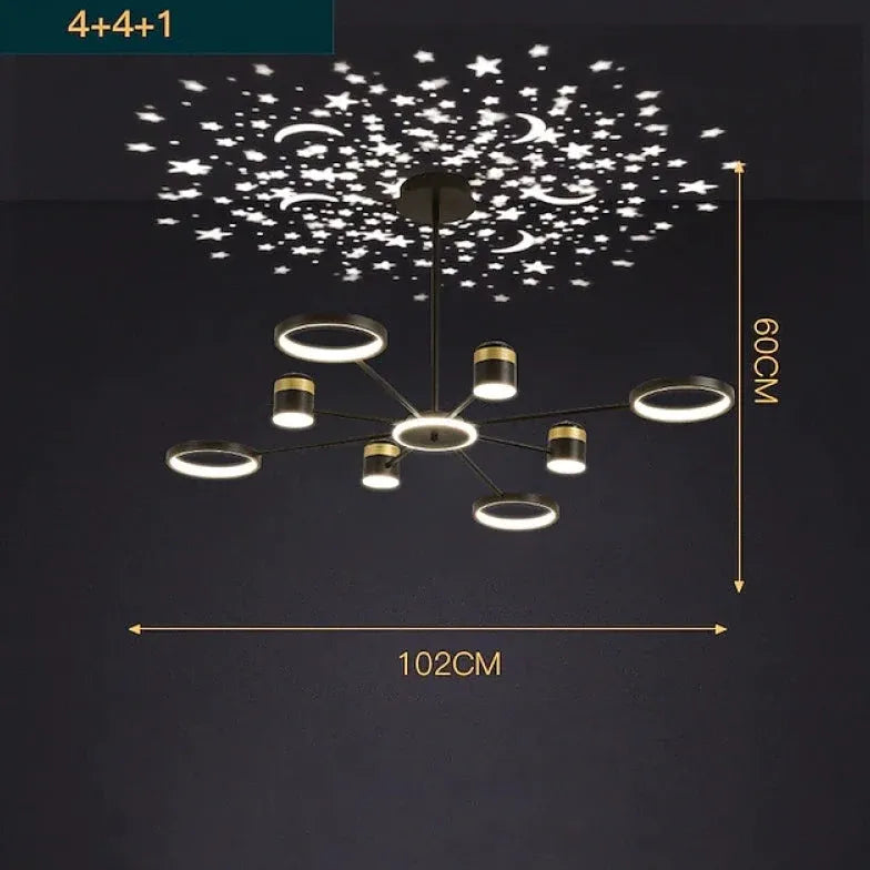 Projection du ciel étoilé a mené la lumière du pendentif moderne