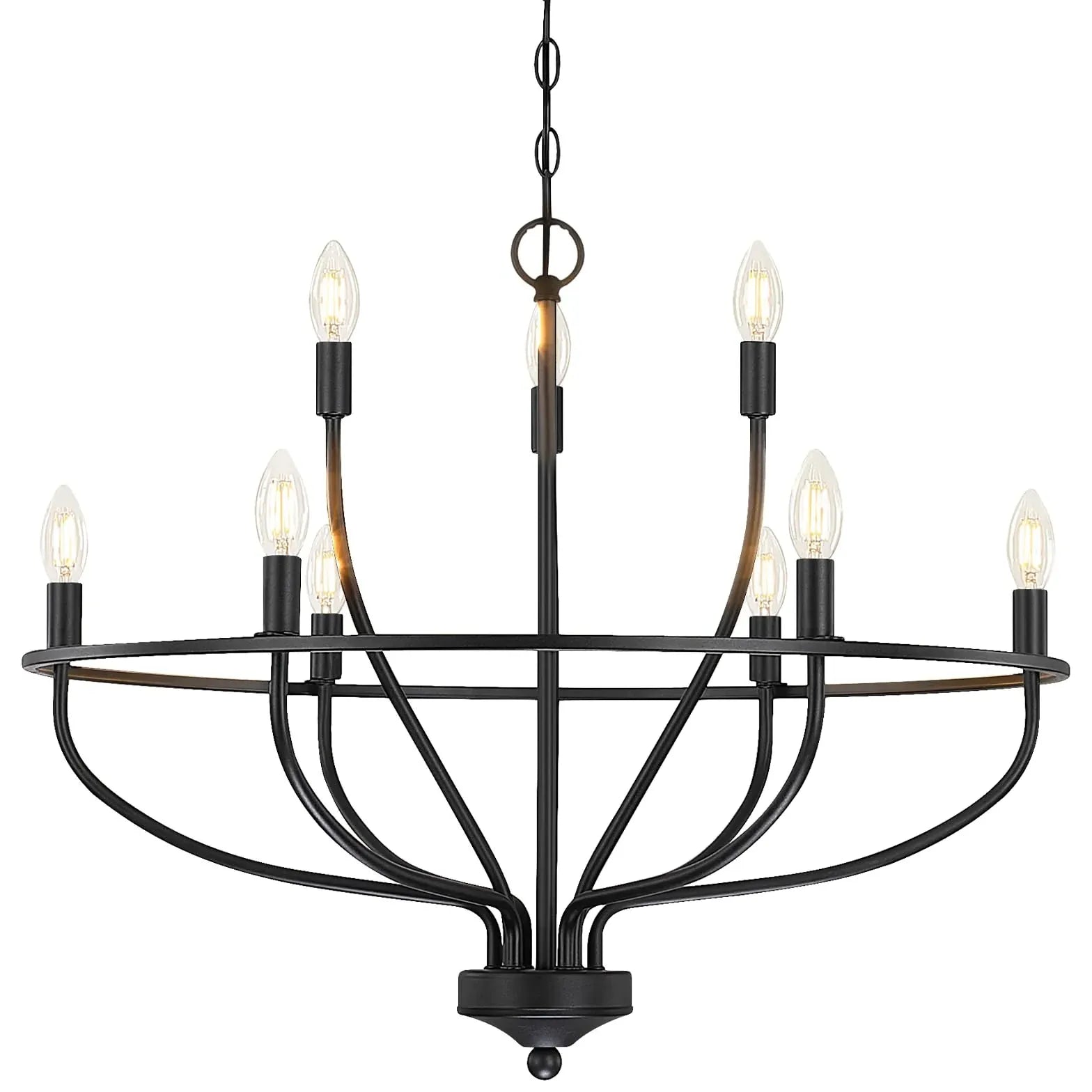 Black Candelabra Chain Hanging Design Chandelier