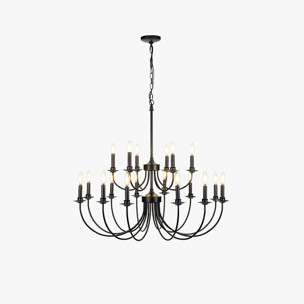 Black Curved Multi-Head Living Room Chandelier