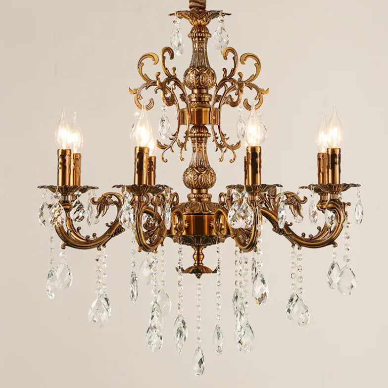 Beaded Candle Gold Vintage Chandelier