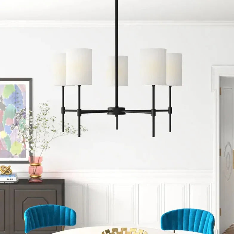 Cylindrique Blanc Blanche Chandelier moderne