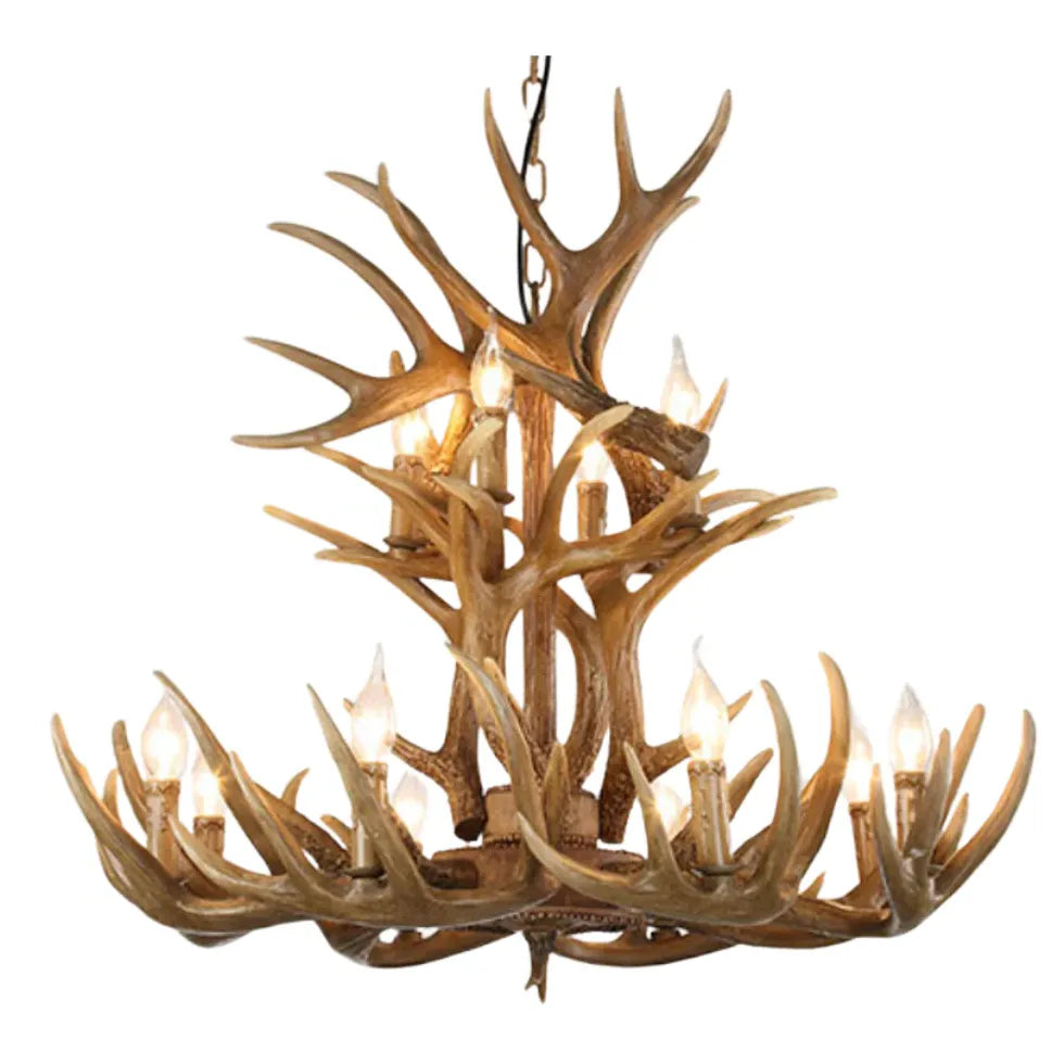 Suspension en bois imitation cerf pour salon