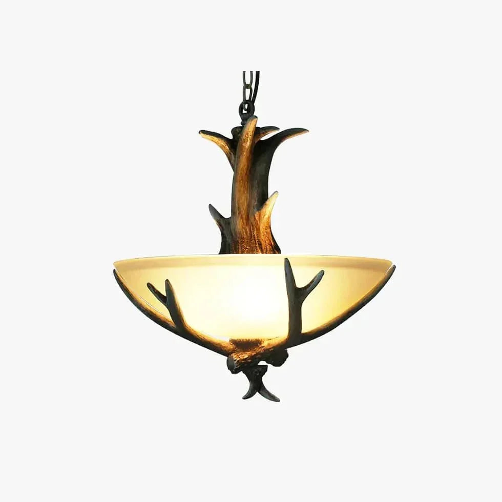 Lustre Vintage Rustique En Bois Avec Un Design De Style Bois De Cerf - Clowas.fr