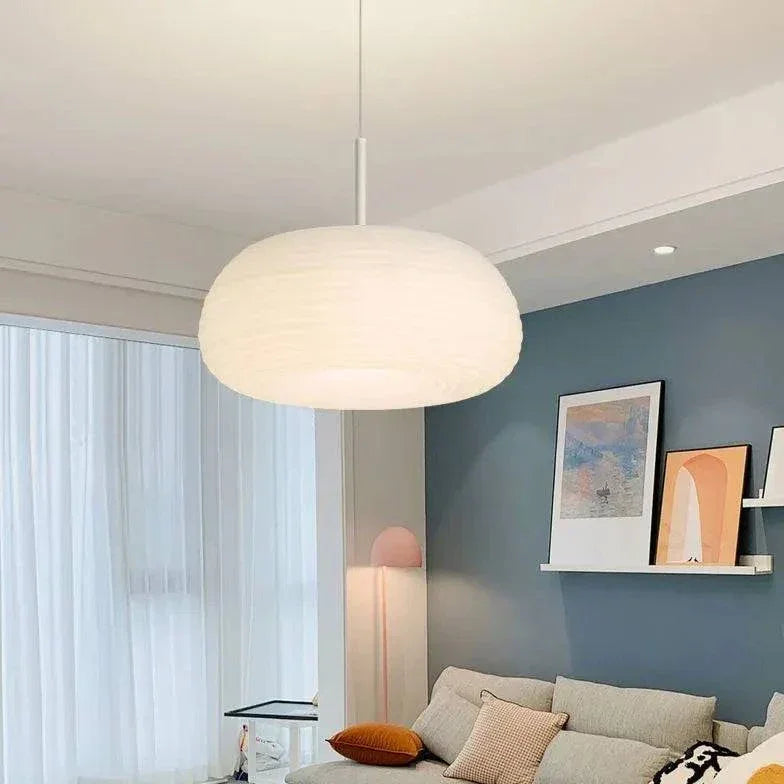 Lustre De Chambre Moderne Avec Abat-Jour Rond Blanc - Clowas.fr