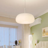 White Round Lampshade Modern Bedroom Pendant Light