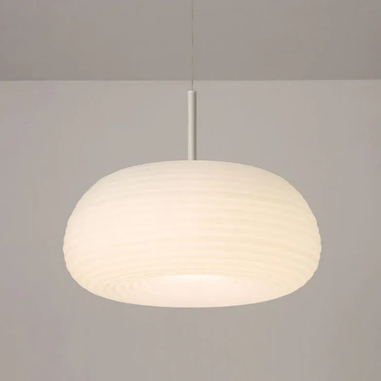 White Round Lampshade Modern Bedroom Pendant Light