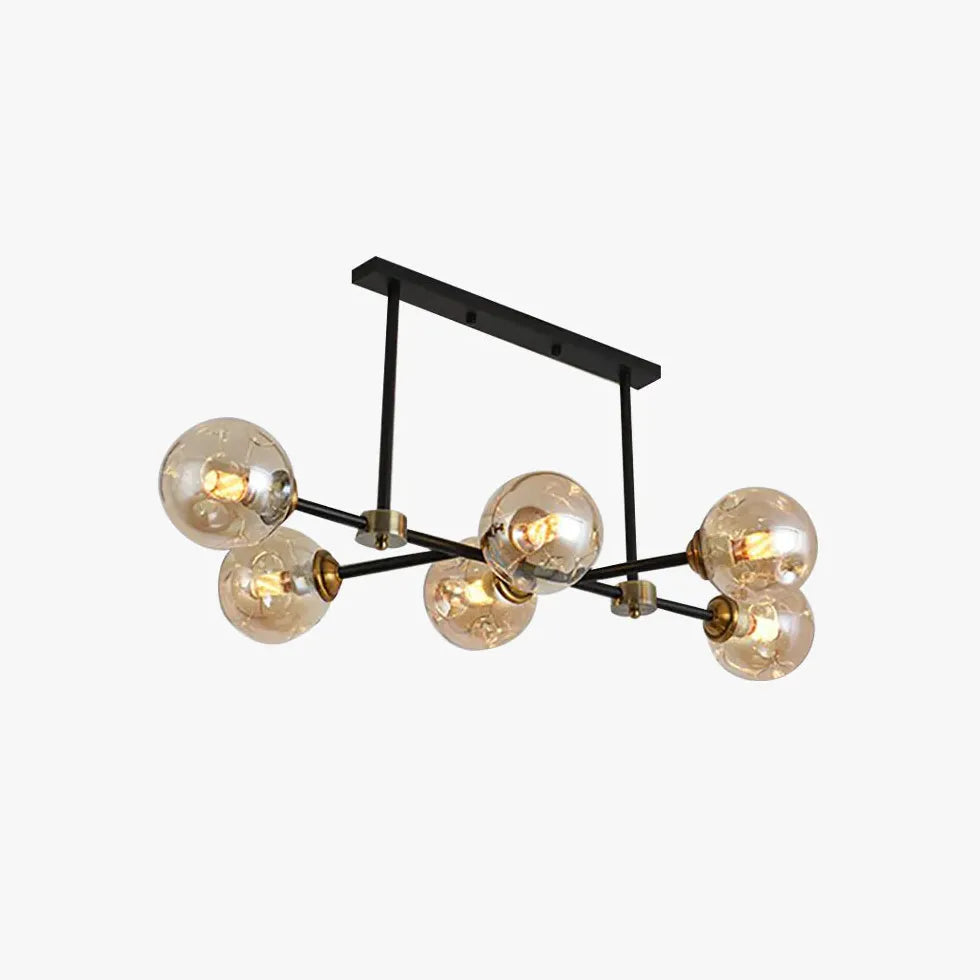 Gold Glass Ball Multi-Head Pendant Light