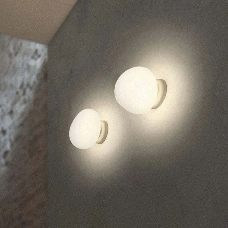 Irregular Small White Sphere Wall Light