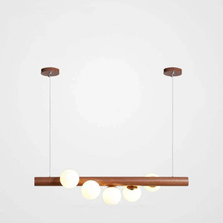 Wooden Glass Ball Industrial Nordic Pendant Light