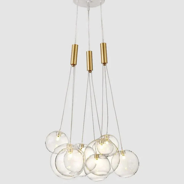 Large Transparent Glass Bubble Cluster Chandelier