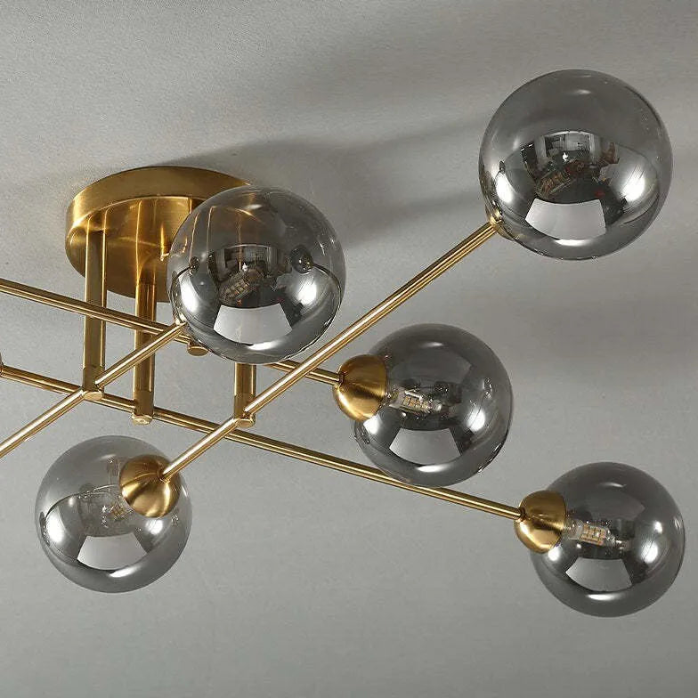 Valentina Industrial Glass Globe Globe Chandelier LED