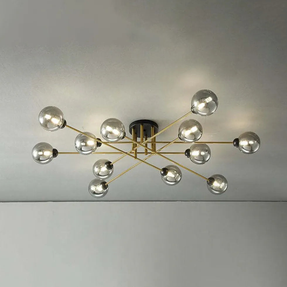 Valentina Industrial Glass Globe Globe Chandelier LED