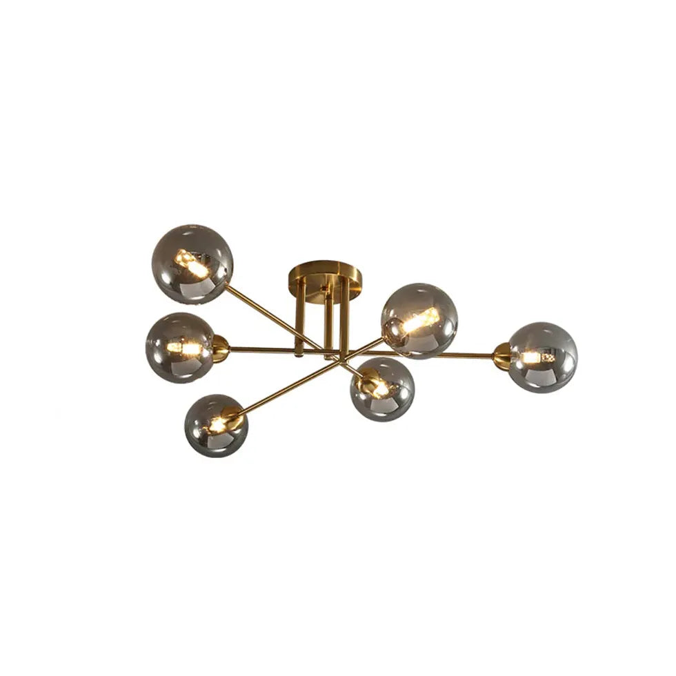 Valentina Industrial Glass Globe Globe Chandelier LED