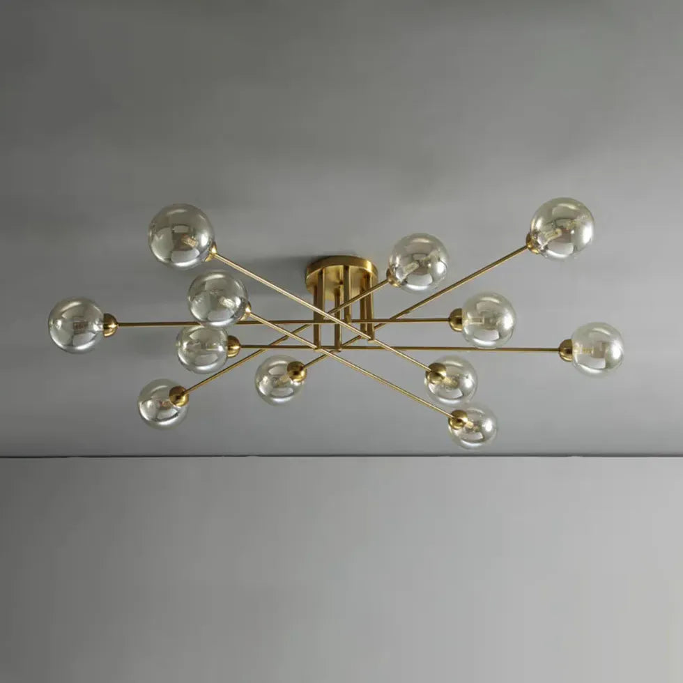 Valentina Industrial Glass Globe Globe Chandelier LED