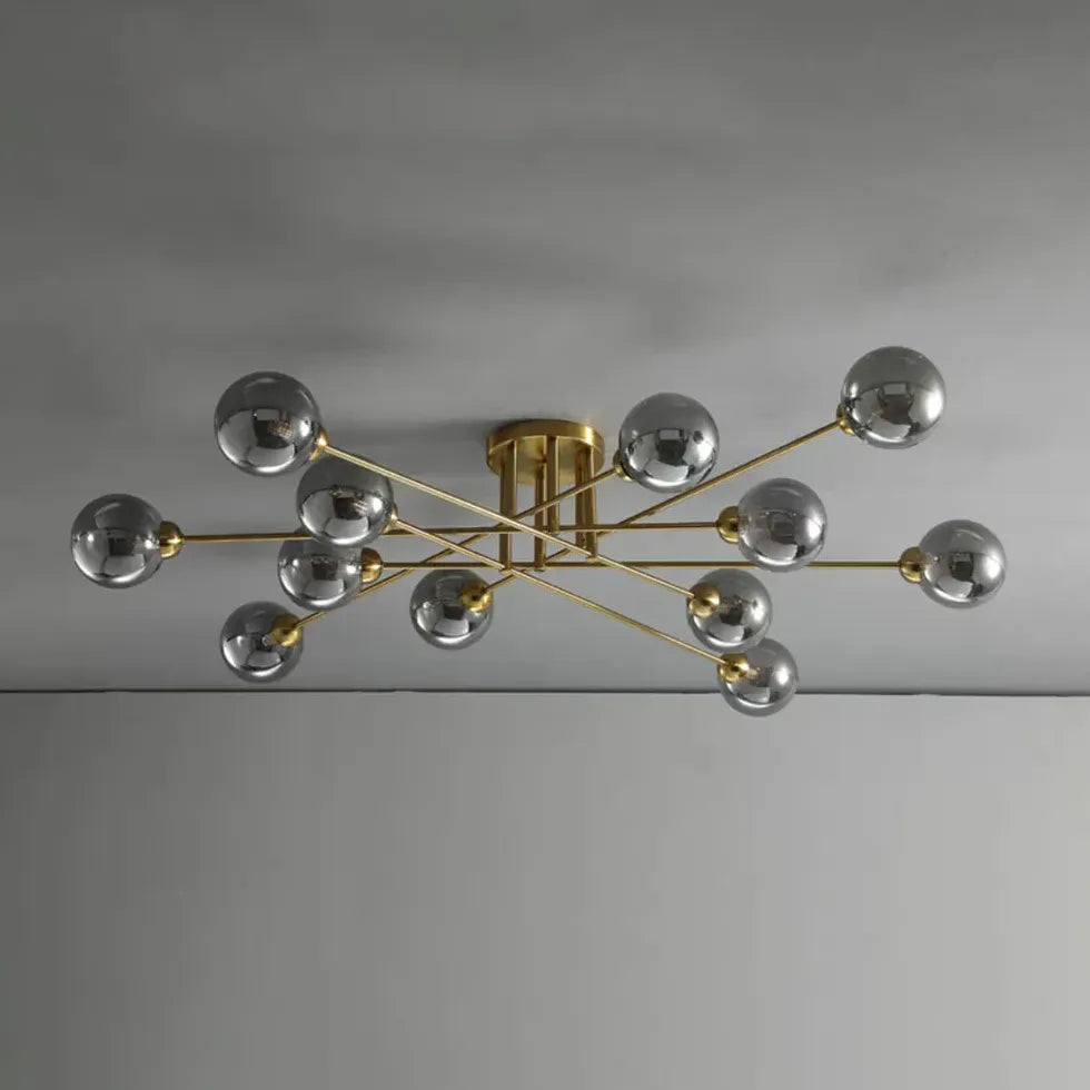 Valentina Industrial Glass Globe Globe Chandelier LED