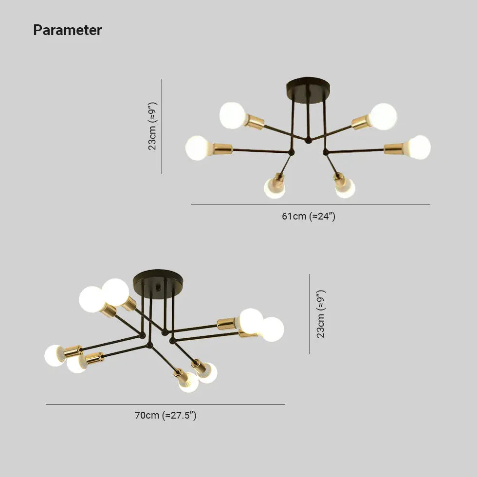 Radiating Multi-Head Modern Ceiling Light