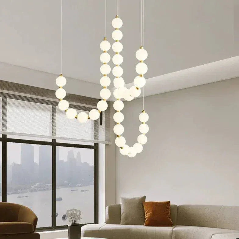 Suspension Blanche Minimaliste À Plusieurs Sphères Pour Salon - Clowas.fr