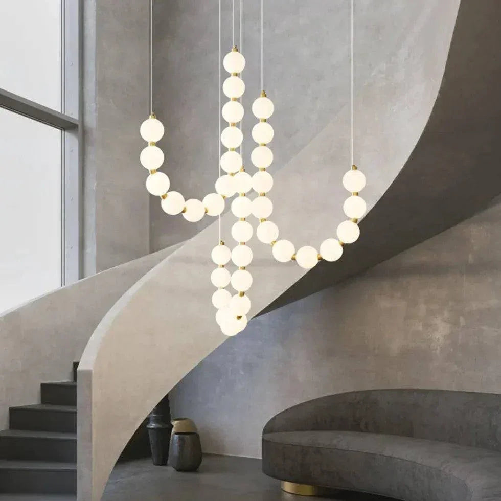 Suspension Blanche Minimaliste À Plusieurs Sphères Pour Salon - Clowas.fr